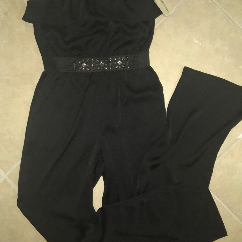 Black Jumpsuit with Silver belted sequence